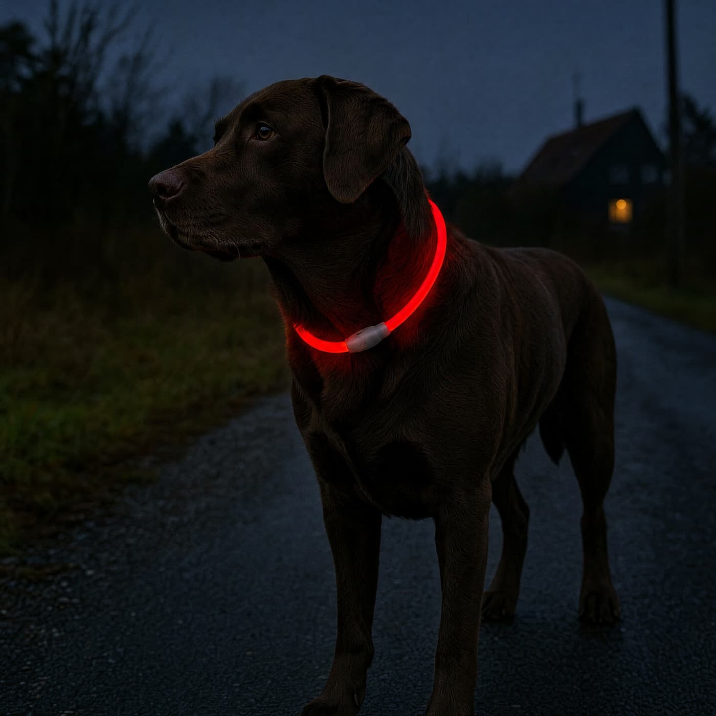LED-halsband • Tryggare i mörkret